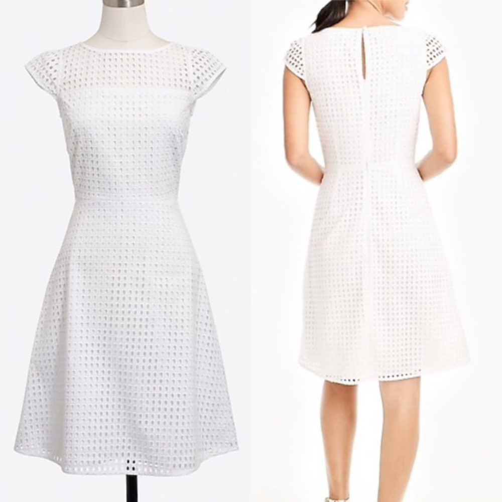 *EUC* J. Crew White Eyelet Sheath Dress